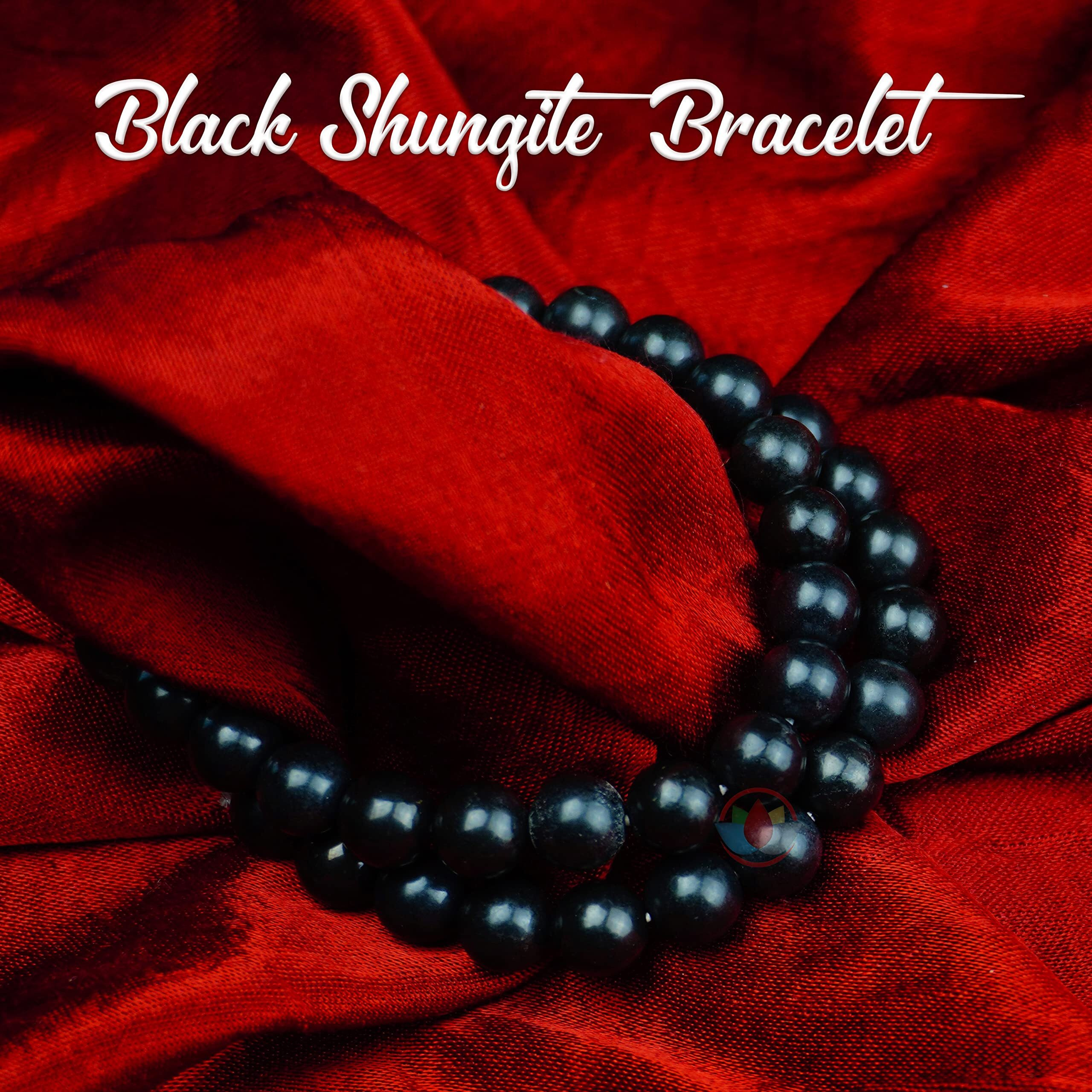 REMEDYWALA Charged Certified Black Shungite Bracelet For Reiki For Unisex Adult