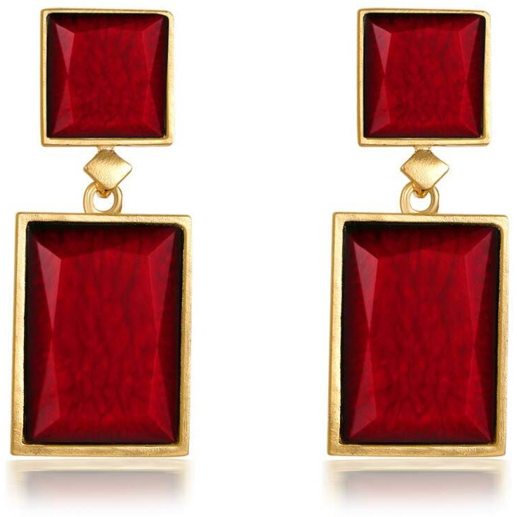 YouBella Jewellery Earings for women Crystal Handmade Earrings for Girls and Women (Red)