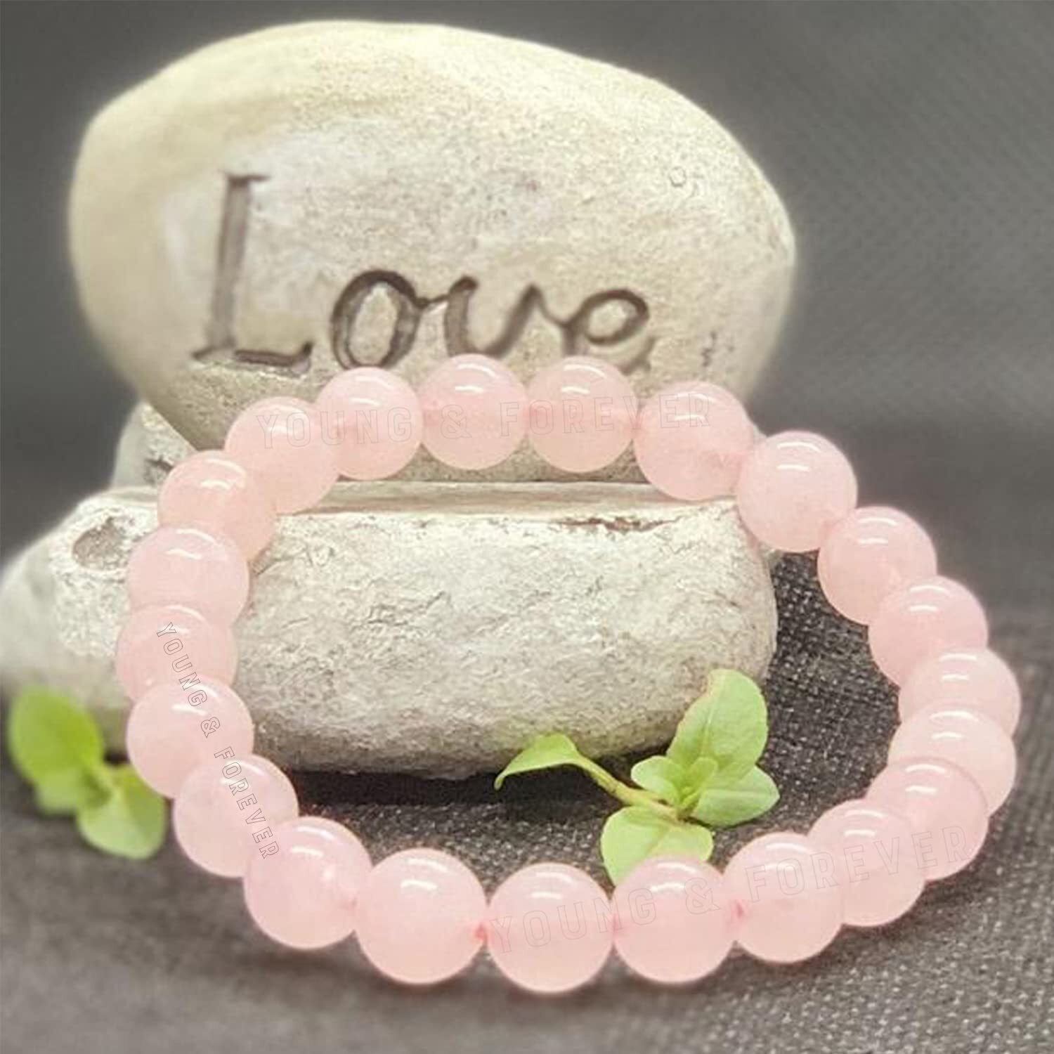 Young & Forever Gift Dvine Spiritual Natural Semi-Precious Red Jasper Rose Quartz Unakite Bracelet for Men and Women Set of 3