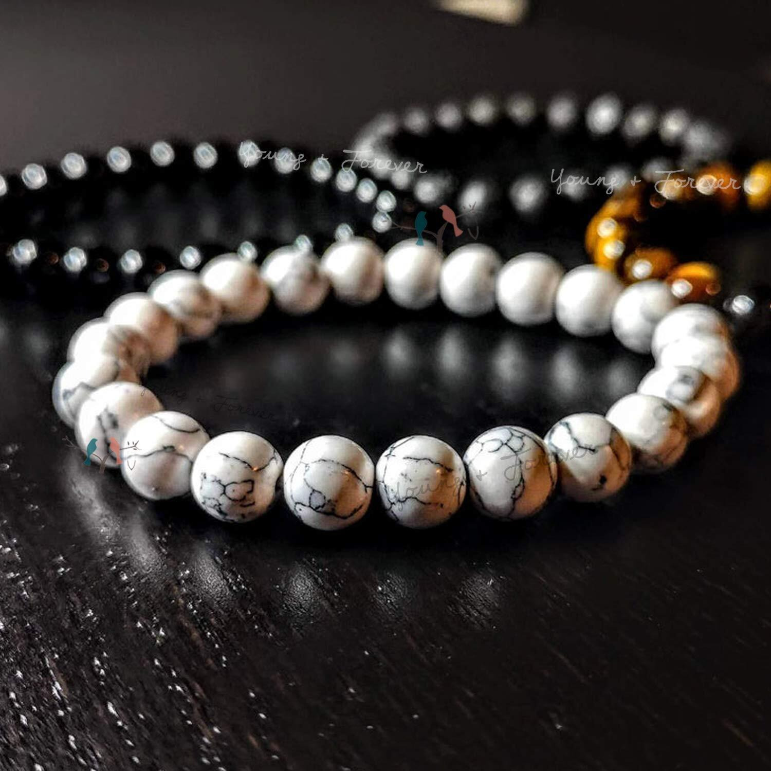 Young & Forever Gift With Tigers Eye, Onyx, Lava Rock Chakra Bracelet For Men (multicolour)