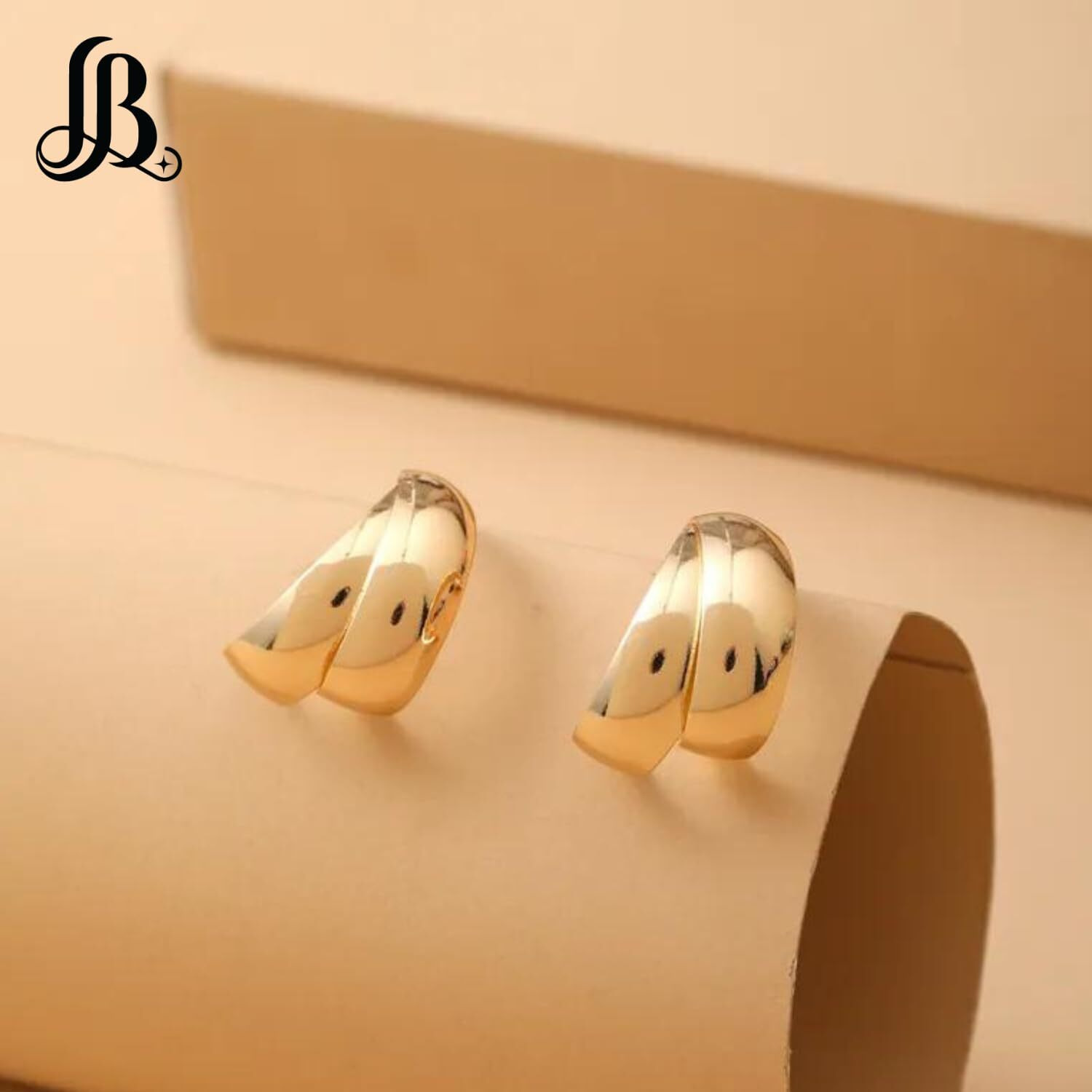 LaBling Trendy Gold Earrings for Women | Statement Stylish Earrings | Lovely Gift for Women & Girls - Double Bean