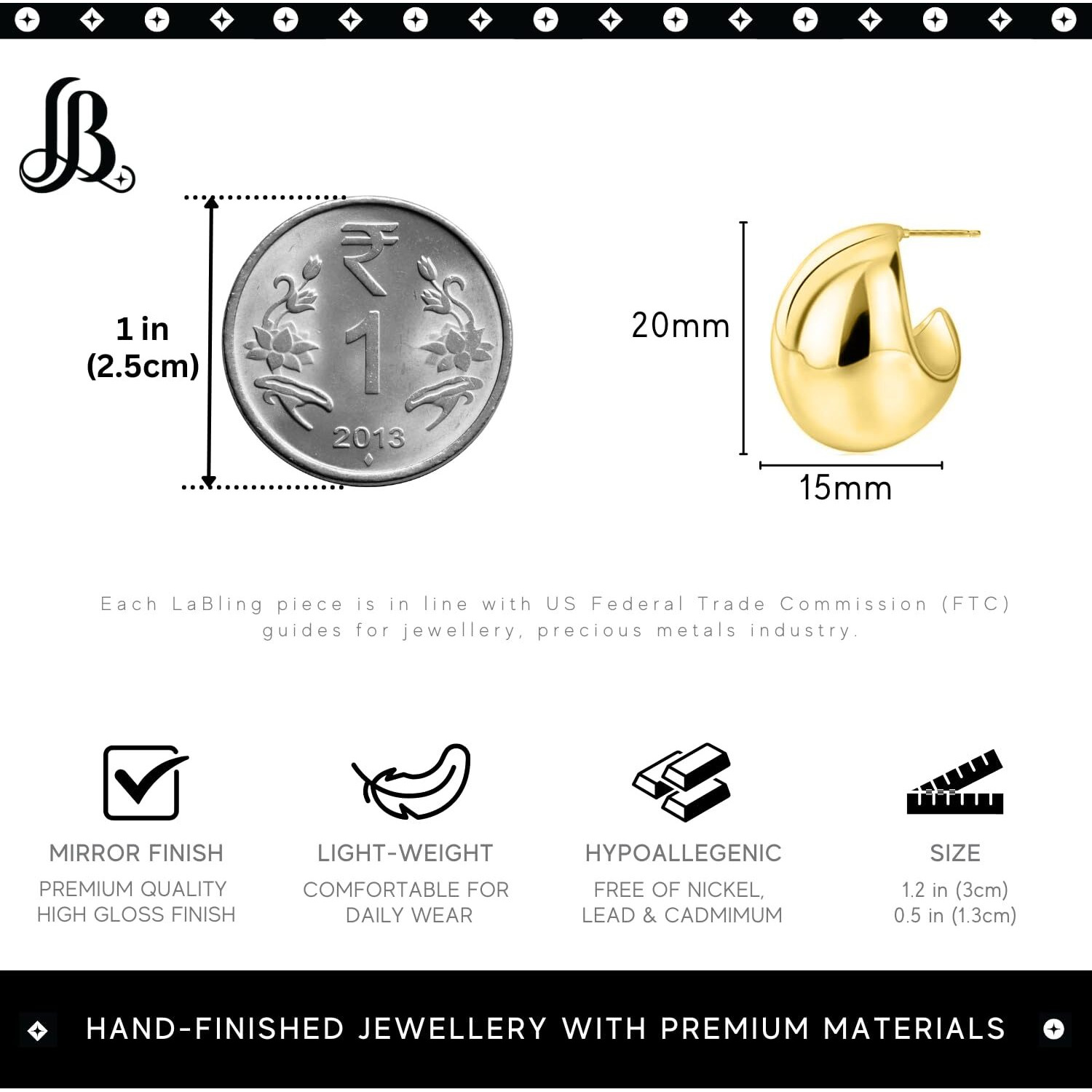 LaBling Trendy Gold Earrings for Women | Statement stylish Earrings | Lovely Gift for Women & Girls