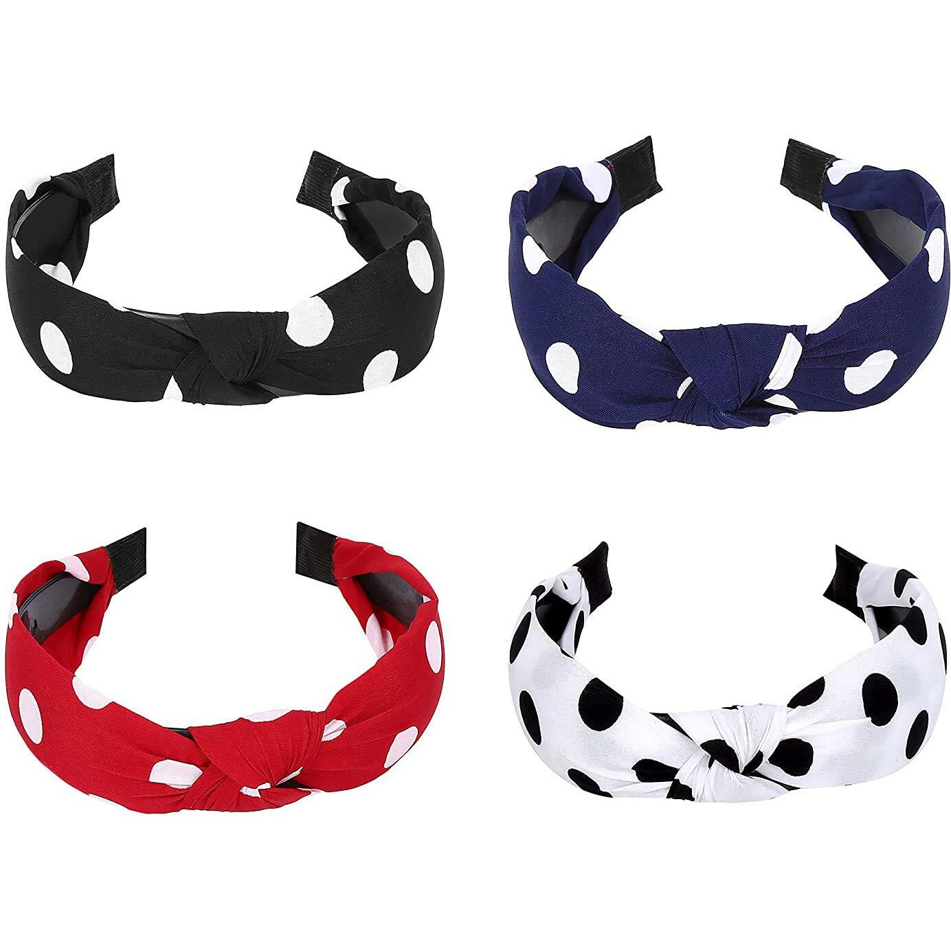 YouBella Hair Jewellery Plastic and Fabric Multi-Colour Combo of 4 Hair Bands Head Bands for Girls and Women