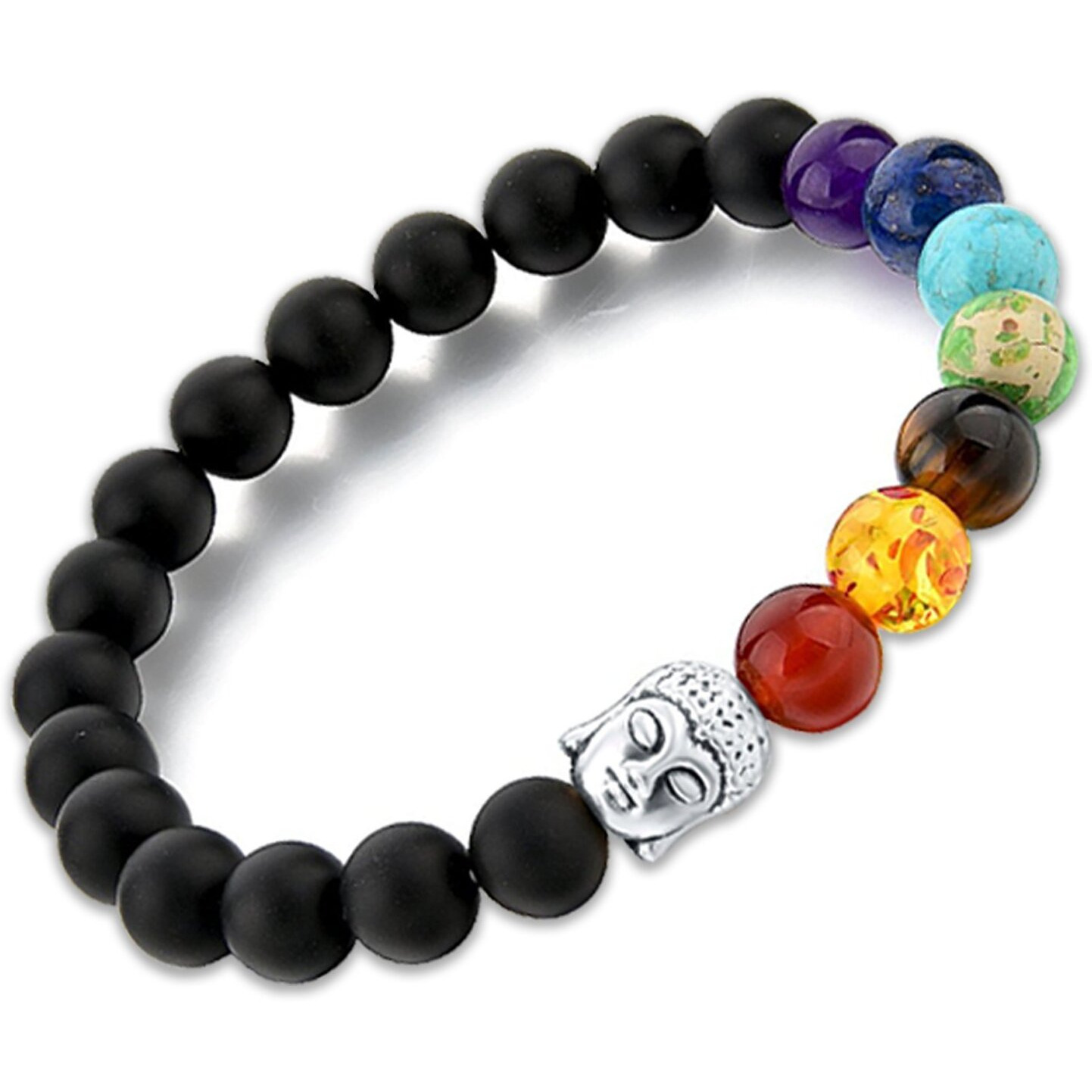 Young & Forever Gift onyx bracelet buddha bracelets for men Natural Stones and 7 Chakra Reiki buddha power bracelet Bracelet for Men and Women