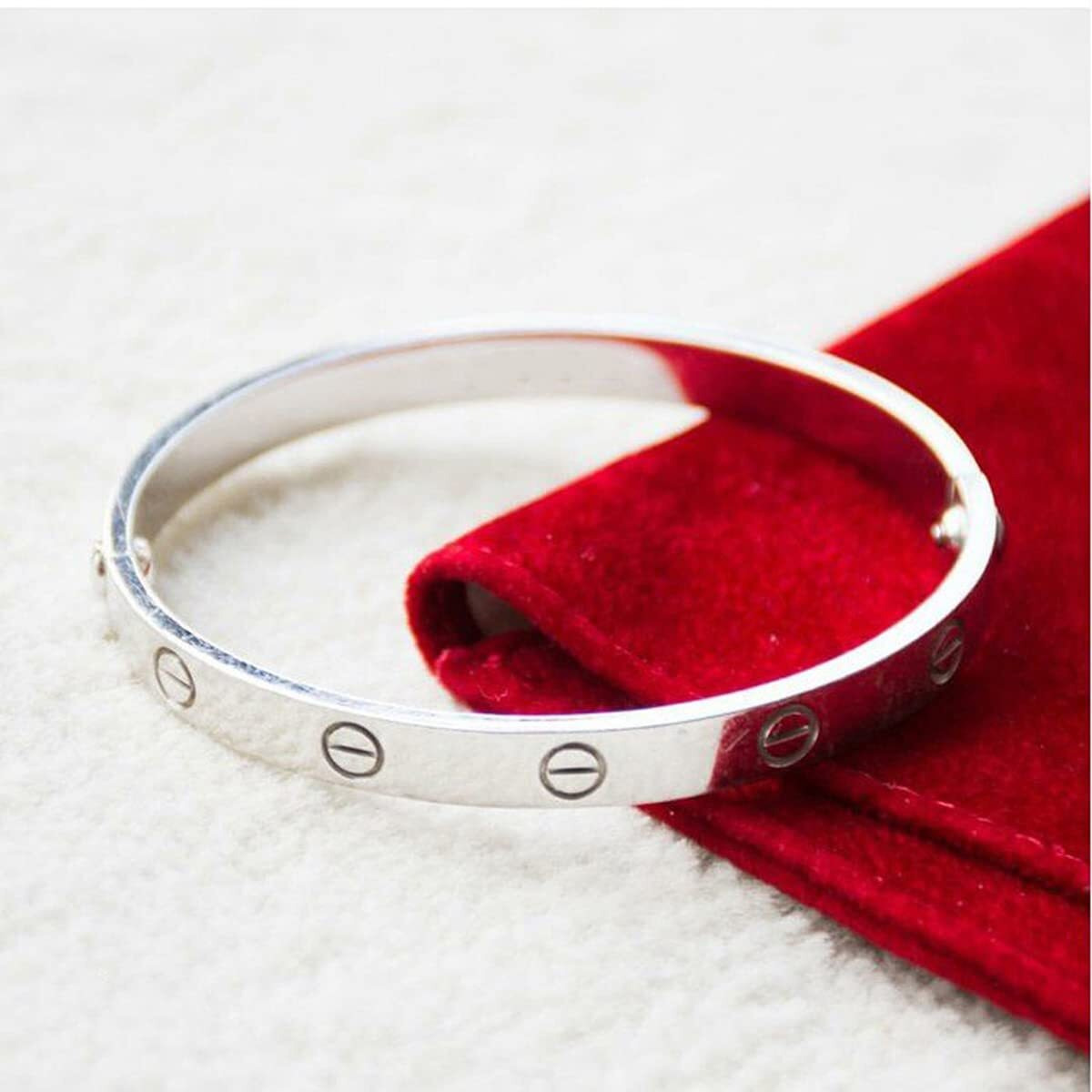 Jewels Galaxy Jewellery For Women Contemporary Silver Plated Love Bracelet (MYN-BNG-17181)