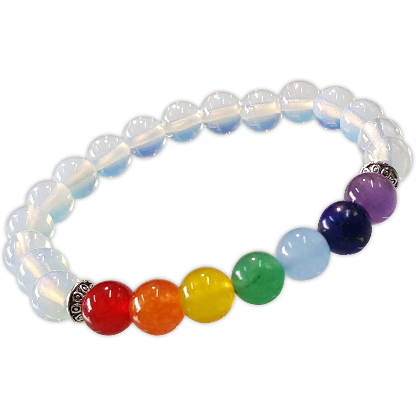 Young & Forever Gift 7 Chakra Hamsa Hand Evil Eye Healing Yoga Beads Strand Bracelet for Women, Men, Girls and Boys