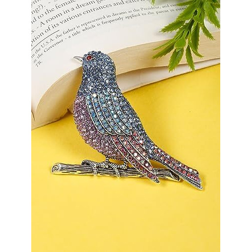 YouBella Jewellery for Women Stylish Celebrity Inspired Bird Shape Brooch for Women/Men/Girls/Boys (Style 1)