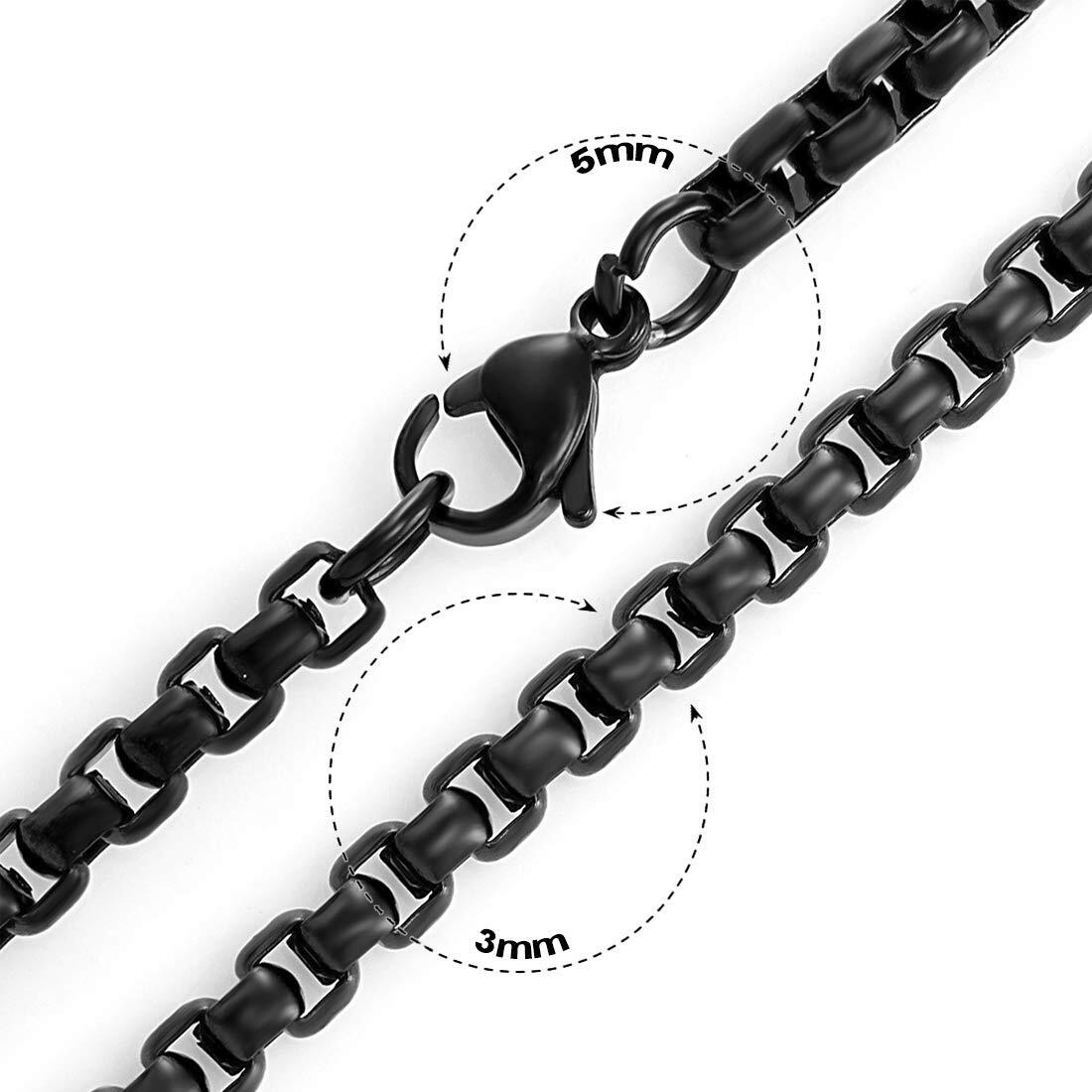 Nakabh Elegant Statement Necklace Stainless Steel Chain (Black)