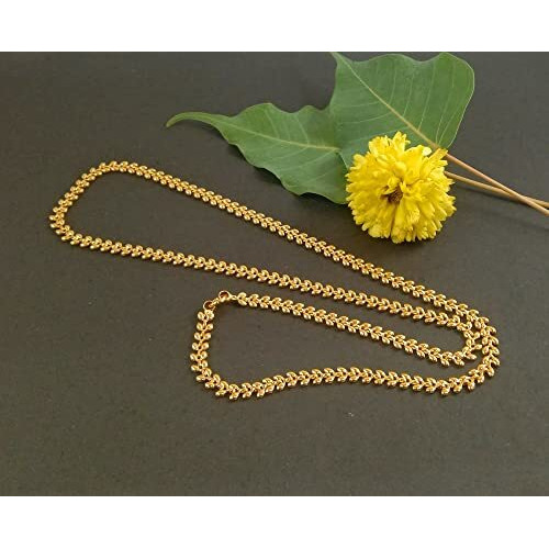 CUTE GOLD 1 Gram Micro Gold Plated & Copper Traditional Designer Fashion Jewellery Chain for Women