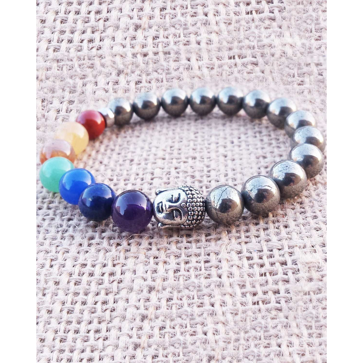 Young & Forever Gift Dvine Semi-Precious Stones 7 Chakras Bracelet for Men Women Boys Girls B631