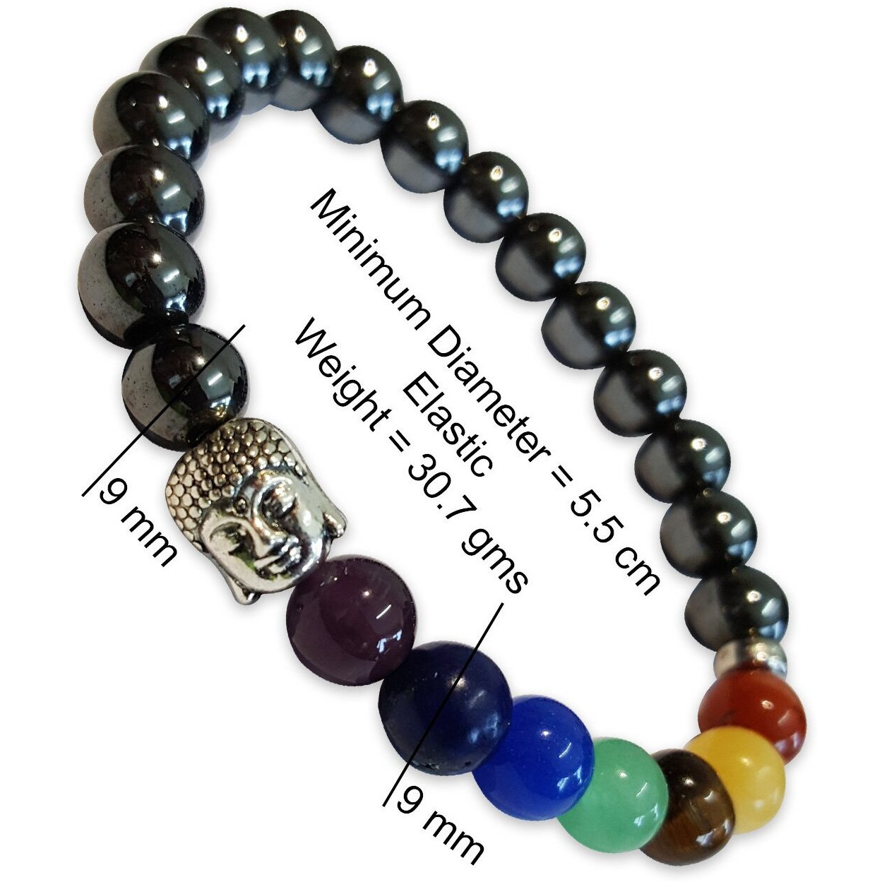 Young & Forever Gift Dvine Semi-Precious Stones 7 Chakras Bracelet for Men Women Boys Girls B631