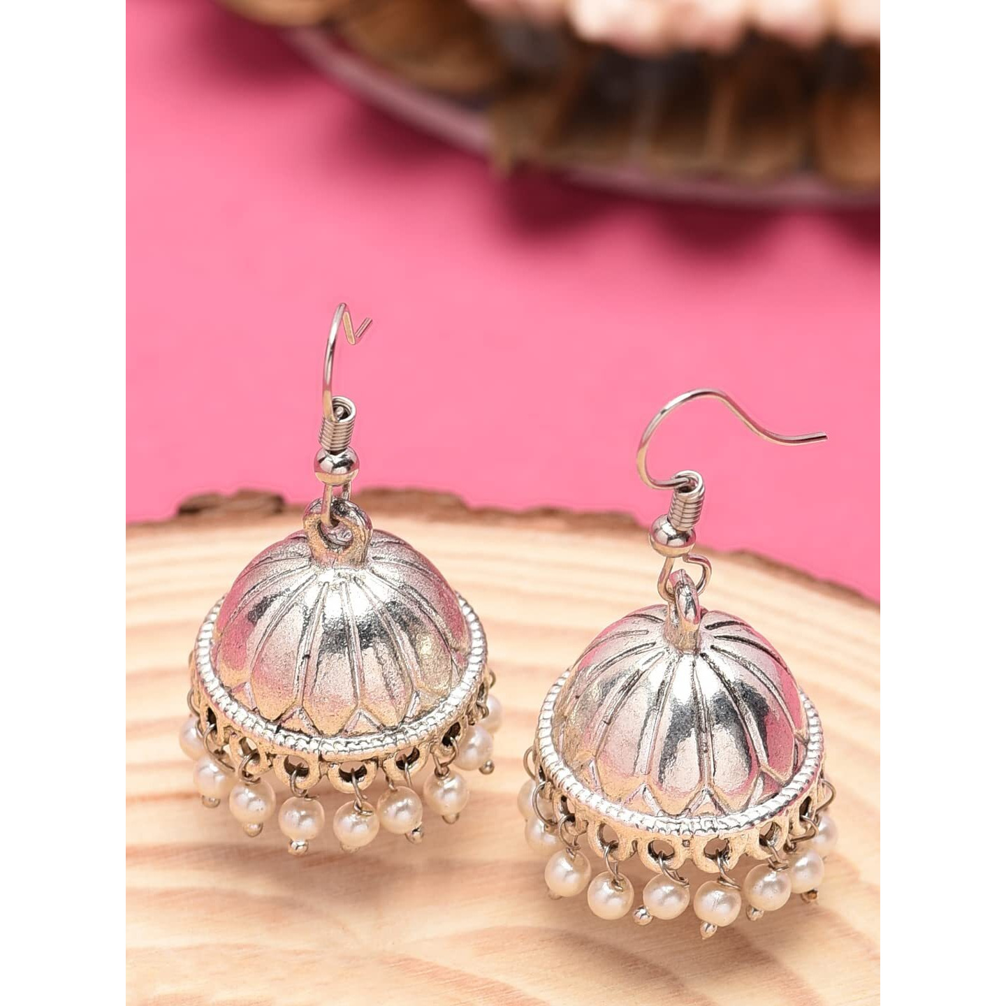Zaveri Pearls Antique Silver Tone Jhumki Earring For Women-ZPFK8989