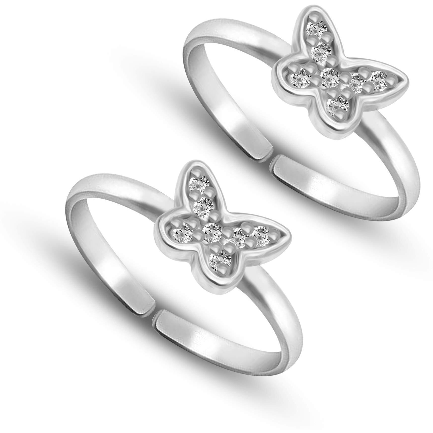 Amazon Brand - Anarva Womens Toe-Ring in 925 Sterling Silver BIS Hallmarked Butterfly Design