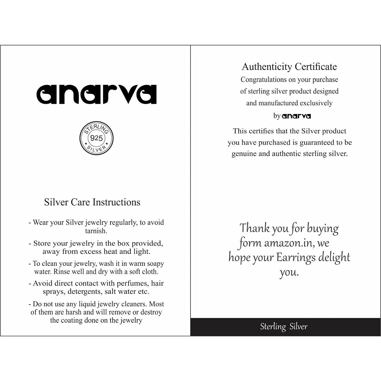 Amazon Brand - Anarva Womens Toe-Ring in 925 Sterling Silver BIS Hallmarked Butterfly Design