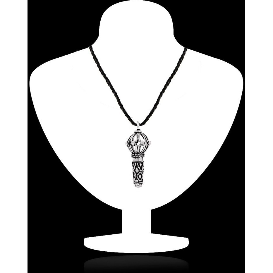 Mahi Rhodium Plated Lord Hanuman Gada Pendant for Mens and Boys PS1101522R