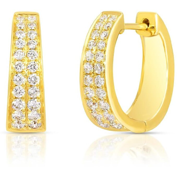 MINUTIAE Solitaire Diamond Hoop Earrings for Women and Girls with Crystal for Stylish,Western and Fashion (Gold)