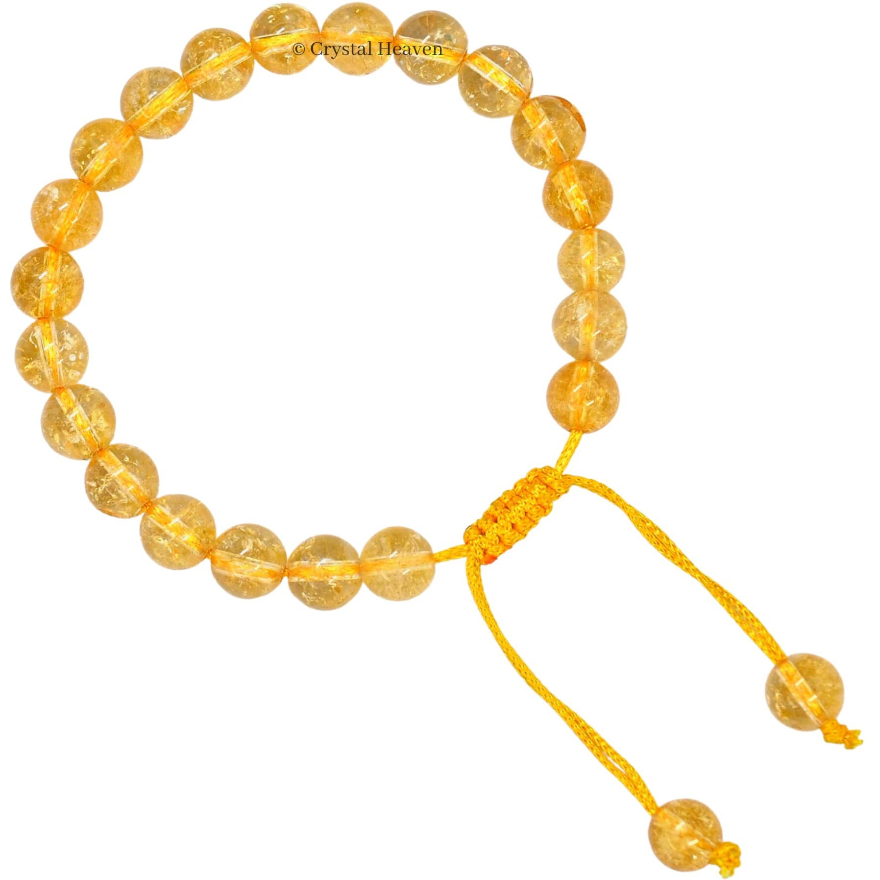Crystal Heaven Citrine Crystal Bracelet for Women Men Natural Healing - AAA Grade Original Healing Gemstone Adjustable Bracelet for Yoga Reiki Meditation Feng Shui