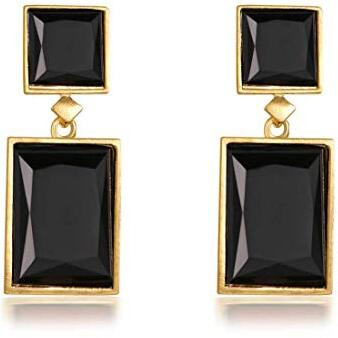 YouBella Jewellery Earrings for women Crystal Handmade Earrings for Girls and Women (Black)
