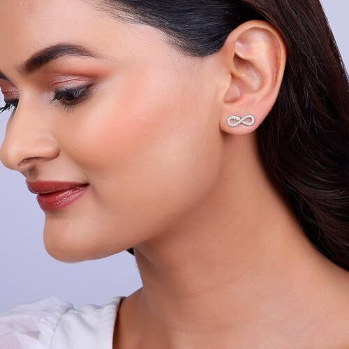 GIVA 925 Silver Infinity Heart Earrings| Rakhi Rakshabandhan Gift for Sister Bhabhi, Gifts for Women & Girls | With Certificate of Authenticity and 925 Stamp | 6 Months Warranty*