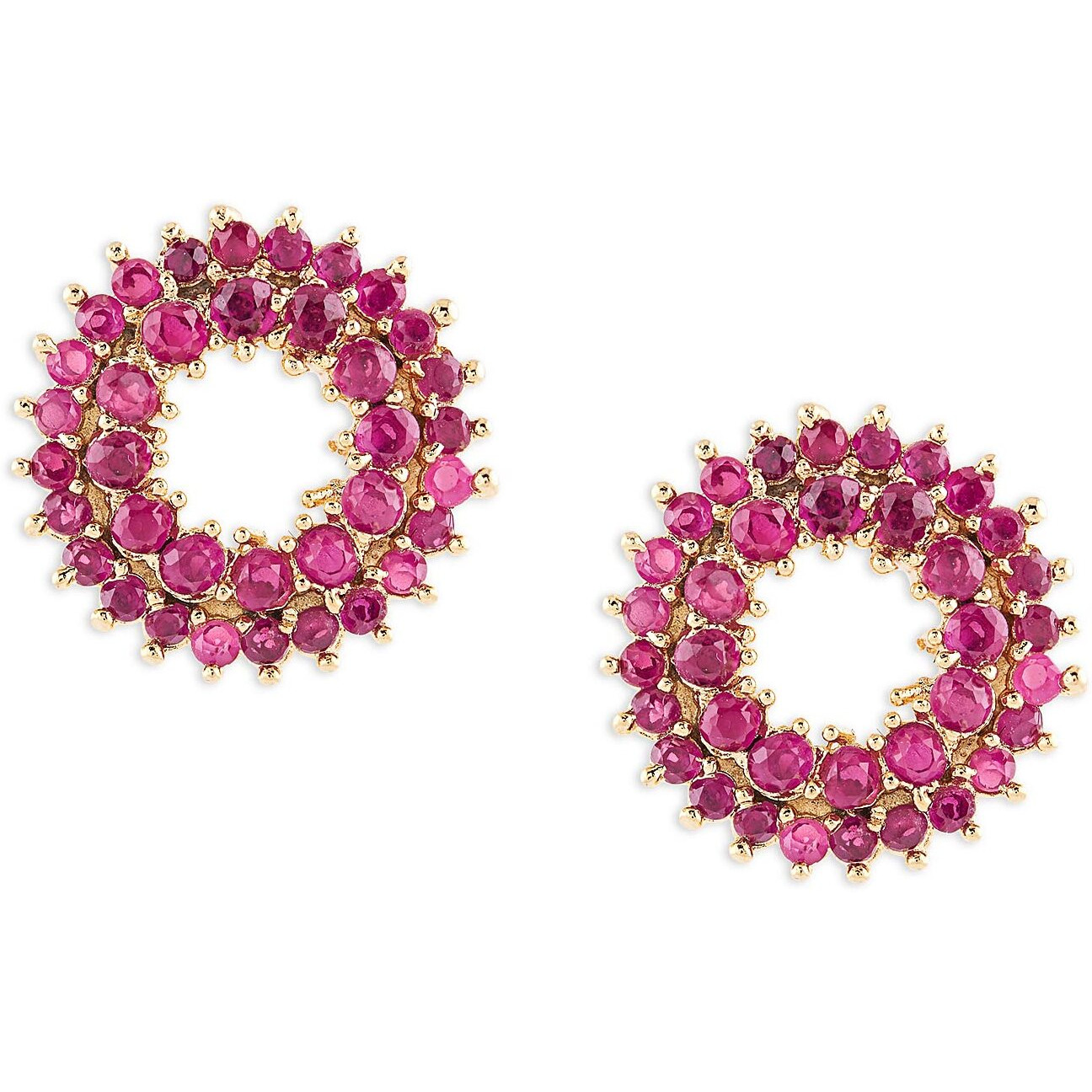 Zaveri Pearls Pink Cubic Zirconia Contemporary Brass Studs Earring For Women-ZPFK14572