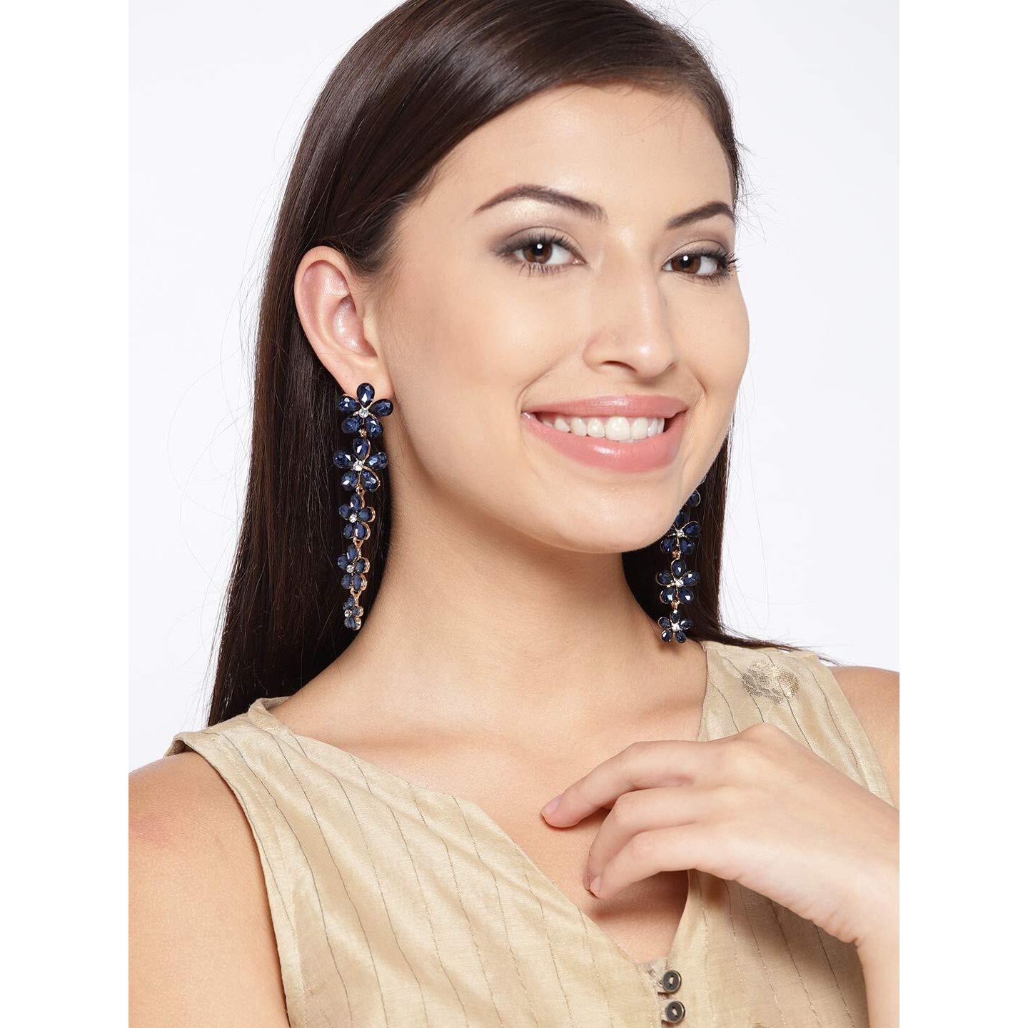 YouBella Jewellery Valentine Collection AAA Swiss Zircon Earings Fashion Earrings for Girls and Women (BLUE)