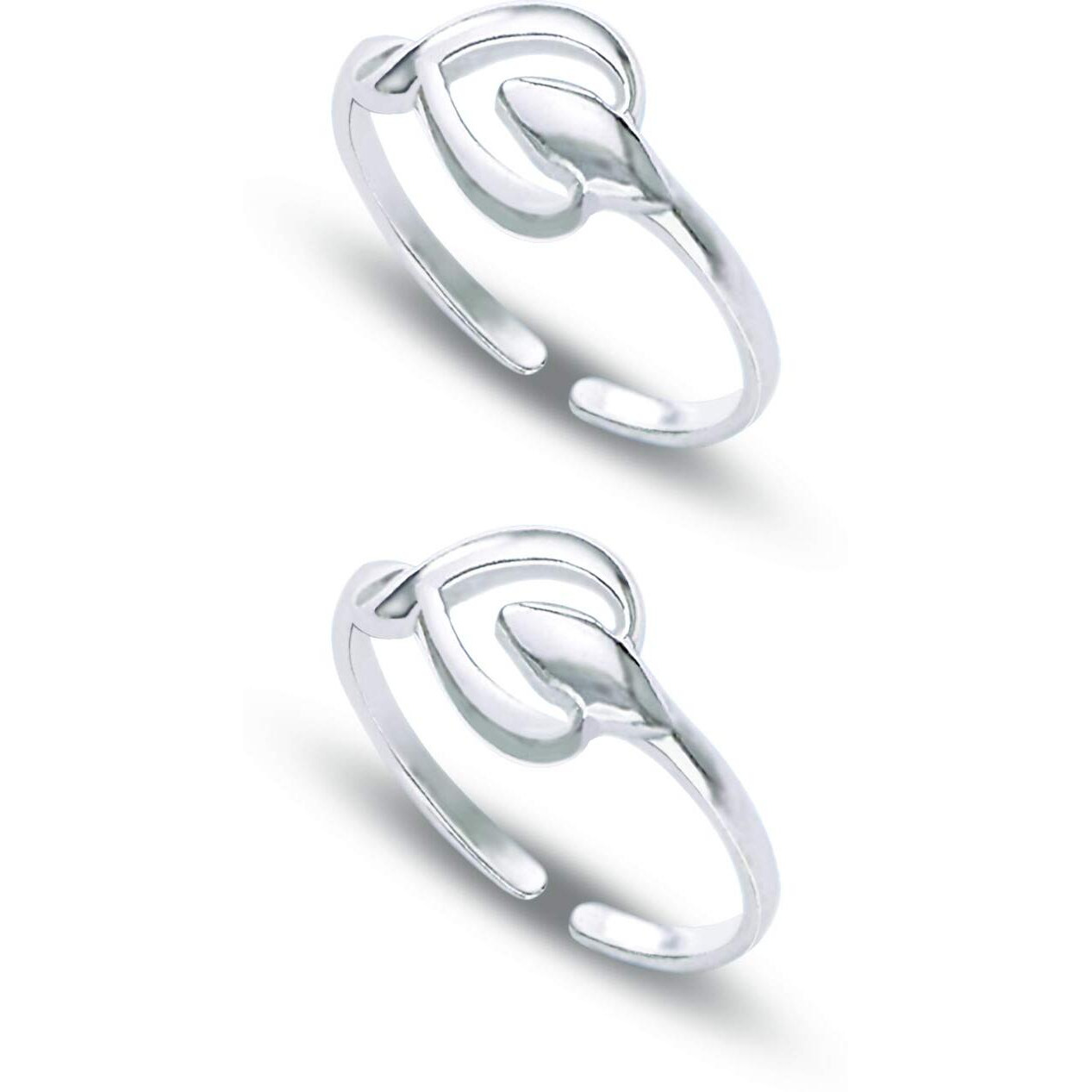 Amazon Brand - Anarva Womens Toe Ring in 925 Sterling Silver BIS Hallmarked Leaf Design