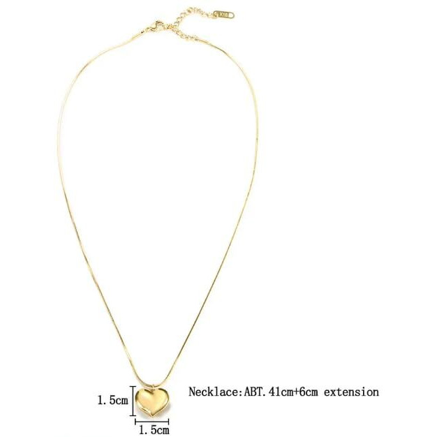 Aeoss Heart Pendant Necklace Neckchain for Women Gold/Rose Gold/Silver | Stainless Steel Anti Tarnish Chain Waterproof Necklace Jewelry (Gold)