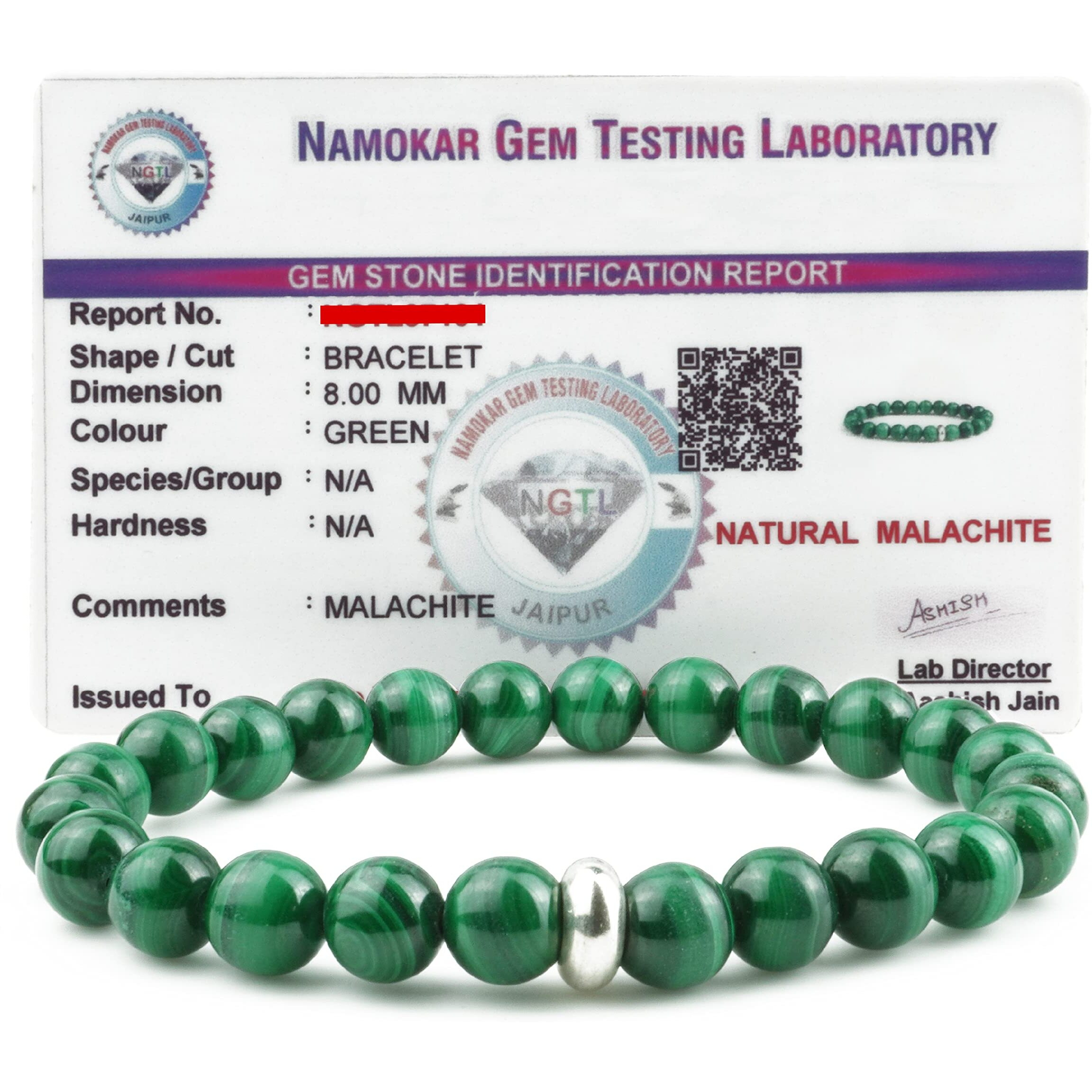 REMEDYWALA Charged Energized Certified Malachite Bracelet For Reiki, Balance Chakra, Positive Energy, Healing | Malachite Stone Bracelet for Men and Women