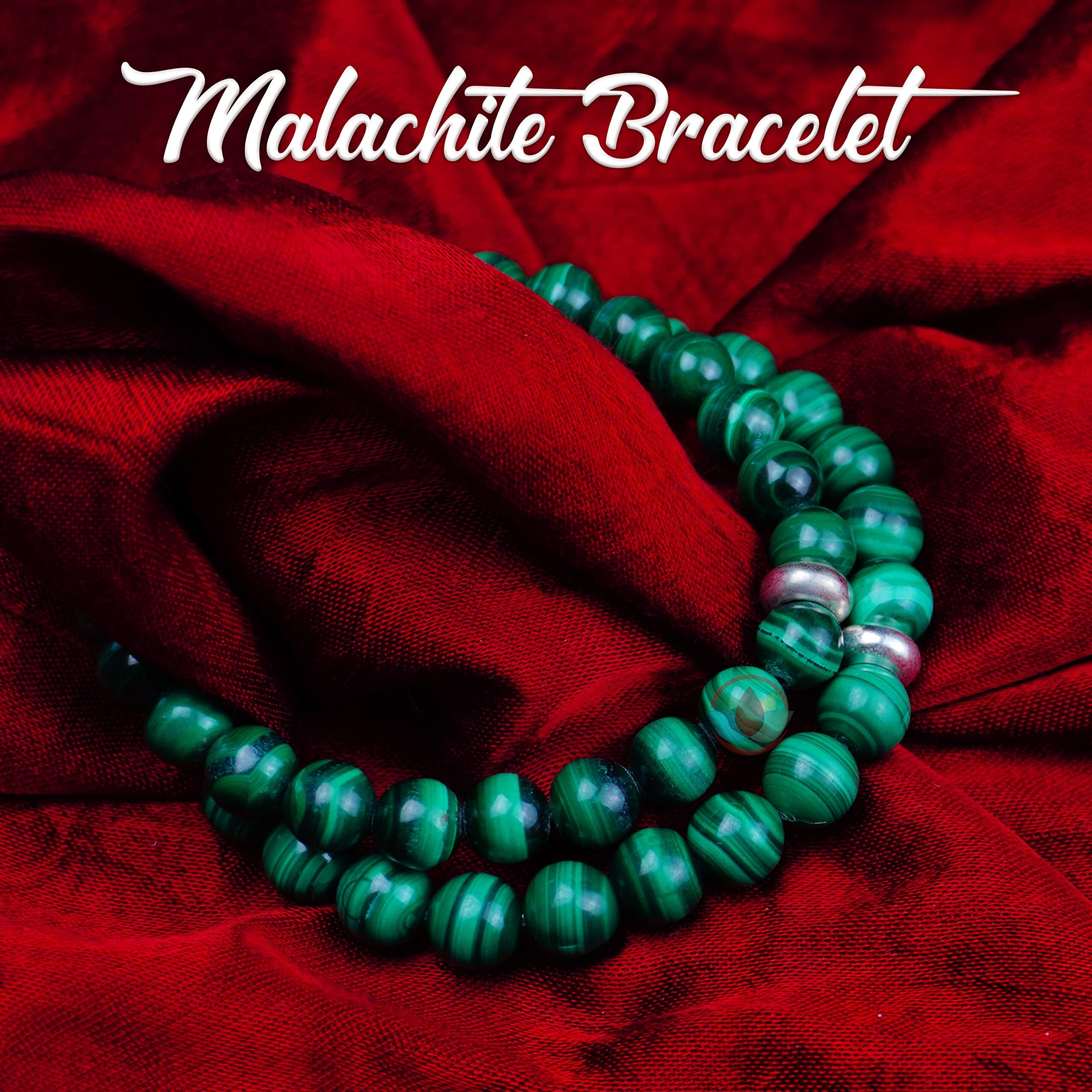 REMEDYWALA Charged Energized Certified Malachite Bracelet For Reiki, Balance Chakra, Positive Energy, Healing | Malachite Stone Bracelet for Men and Women