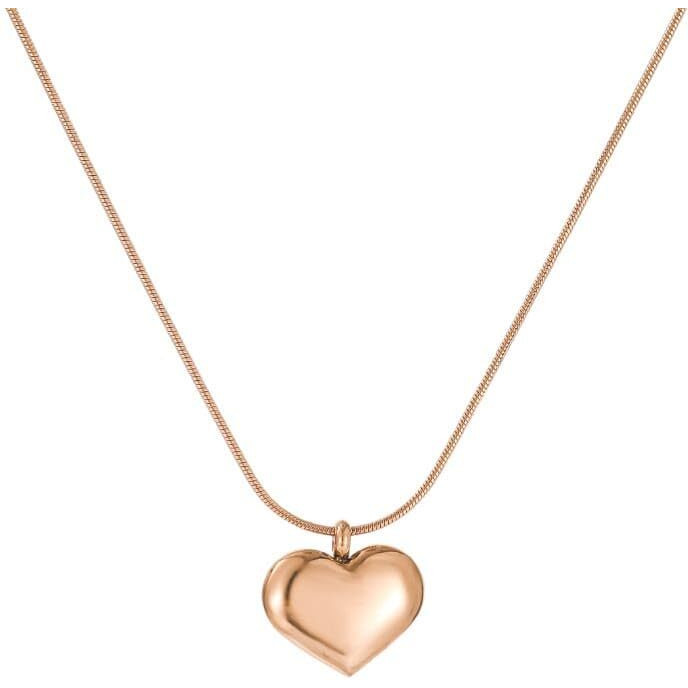Aeoss Rose Gold Heart Pendant Necklace Neckchain for Women | Stainless Steel Anti Tarnish Chain Waterproof Necklace Jewelry, Stylish Heart Pendant Necklace For Women/Girls (Rose Gold)