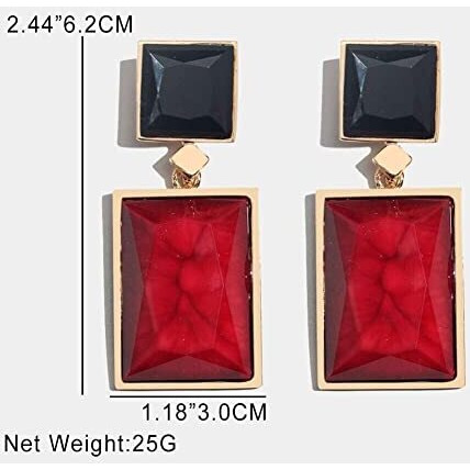 YouBella Jewellery Earrings for women Crystal Handmade Earrings for Girls and Women (Red & Black)