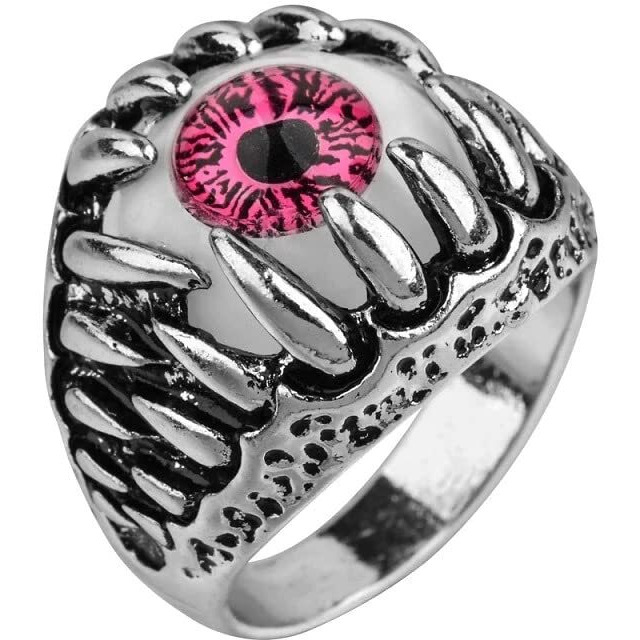 Fashion Frill Mens Jewellery Silver Ring For Boys Stainless Steel Adjustable Finger Rings for Men and Boys Accessories Jewellery for Men | Birthday Gift for Men and Boys (Pink)