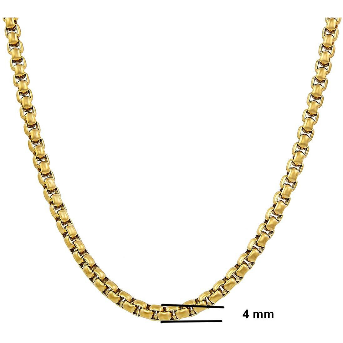 Nakabh Elegant Statement Necklace Stainless Steel Chain (Golden)