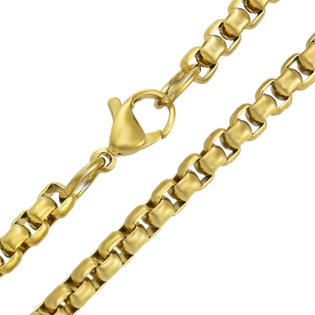 Nakabh Elegant Statement Necklace Stainless Steel Chain (Golden)