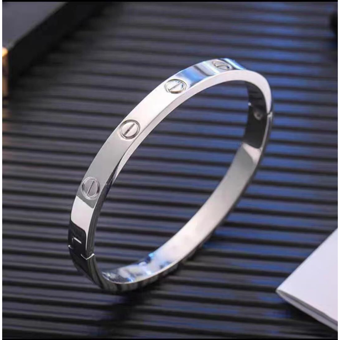 Shining Diva Fashion Latest Stylish Stainless Steel Crystal Gift Bracelet for Women and Girls (15749b)(Silver)