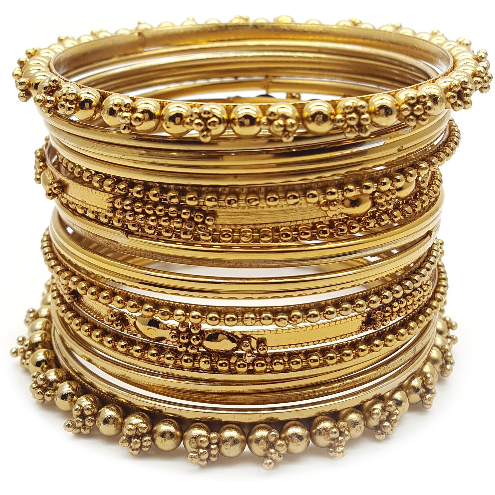 YouBella Antique Look Gold Plated Traditional Bracelet Bangle set for women (2.8)