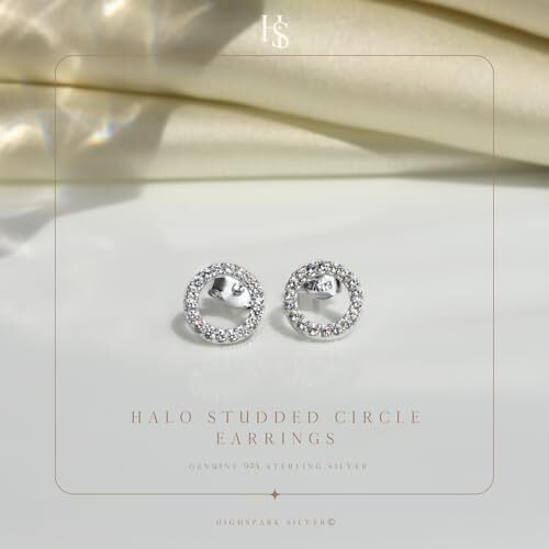 HIGHSPARK 925 Silver Cirlce of Life Earrings | 92.5 Sterling Silver & Stunning Shine| Wholeness & Completeness Circle Earrings | Lovely Gift For Women & Girls - Silver Cirlce
