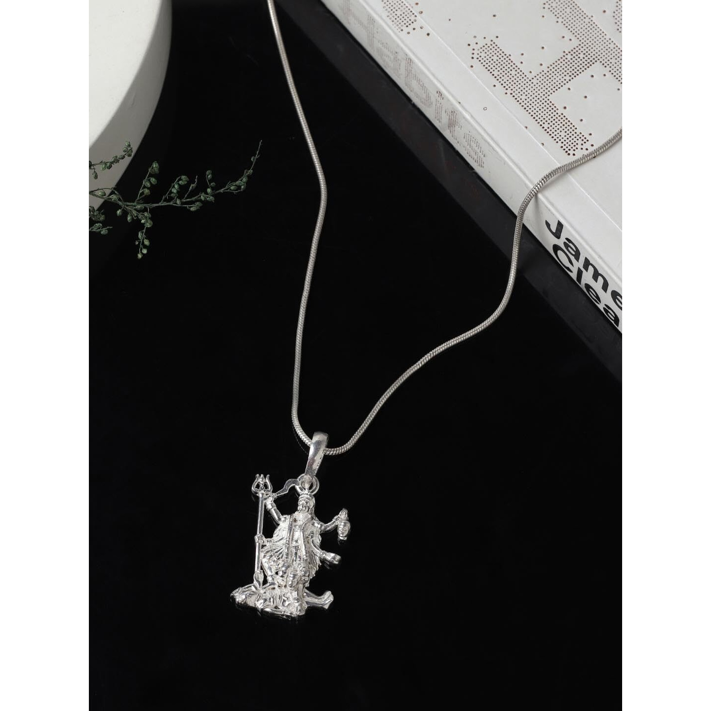 AKSHAT SAPPHIRE Sterling Silver (92.5% purity) Goddess Kali Maa Pendant for Men & Women Pure Silver Lorddess Kali Maa Locket for Good Health & Wealth