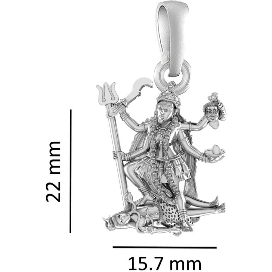 AKSHAT SAPPHIRE Sterling Silver (92.5% purity) Goddess Kali Maa Pendant for Men & Women Pure Silver Lorddess Kali Maa Locket for Good Health & Wealth