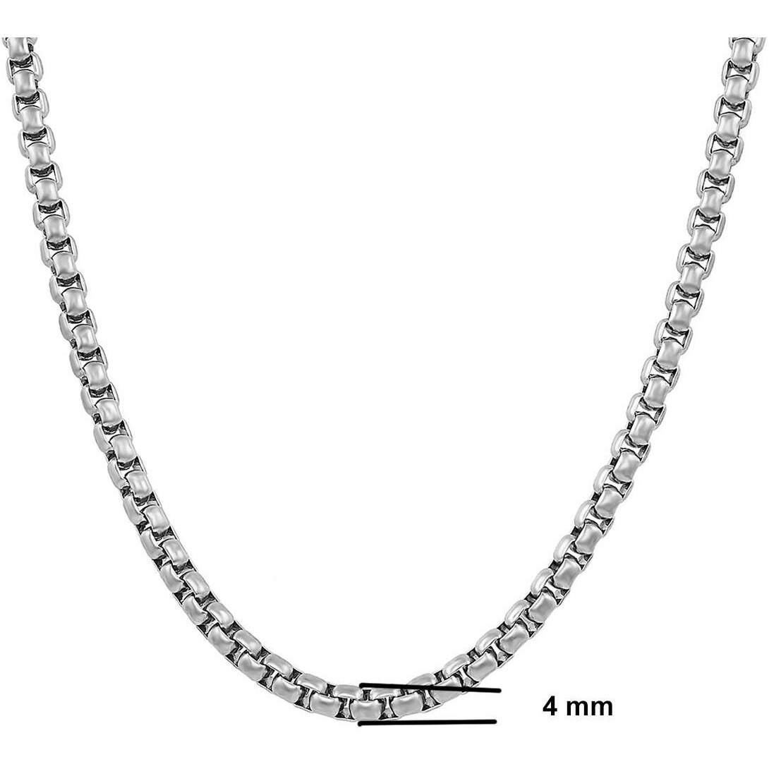 Nakabh Elegant Statement Necklace Stainless Steel Chain (Silver)