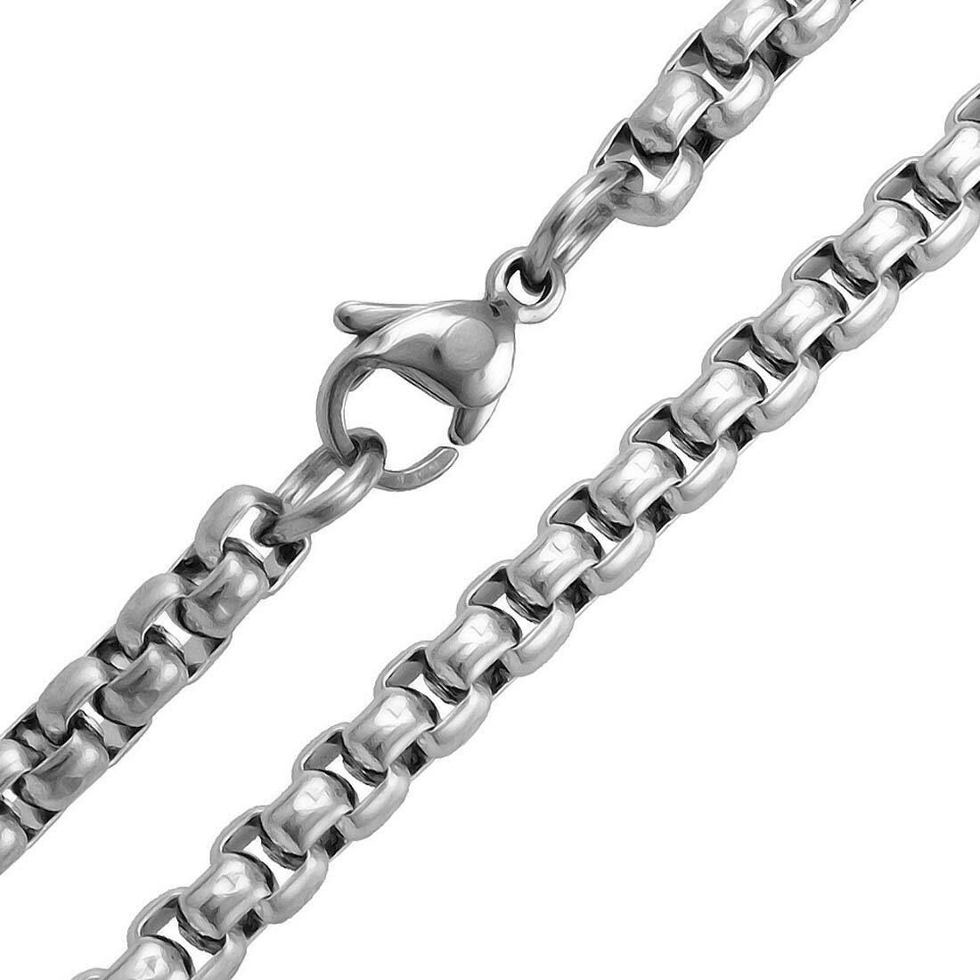 Nakabh Elegant Statement Necklace Stainless Steel Chain (Silver)