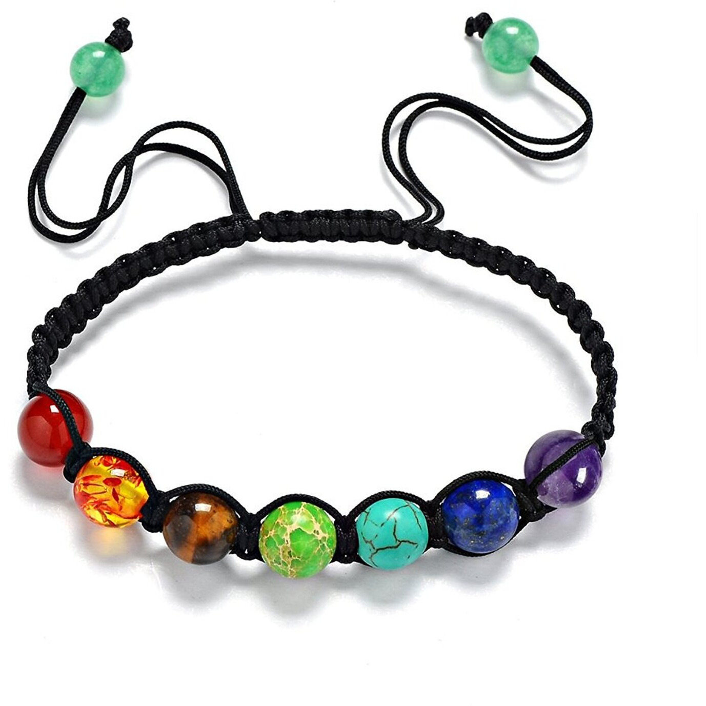 Shining Diva Fashion Seven Chakra Natural Stones Beaded Bracelet for Men and Boys-(9384b)