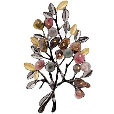 YouBella Jewellery Latest Stylish Crystal Unisex Leaf Brooch for Wedding/Party for Women/Girls/Men (Silver)
