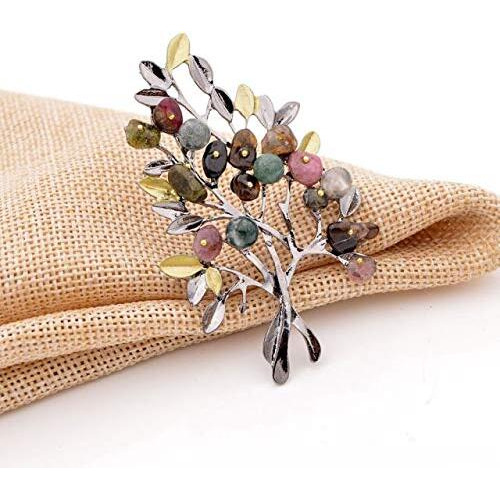 YouBella Jewellery Latest Stylish Crystal Unisex Leaf Brooch for Wedding/Party for Women/Girls/Men (Silver)