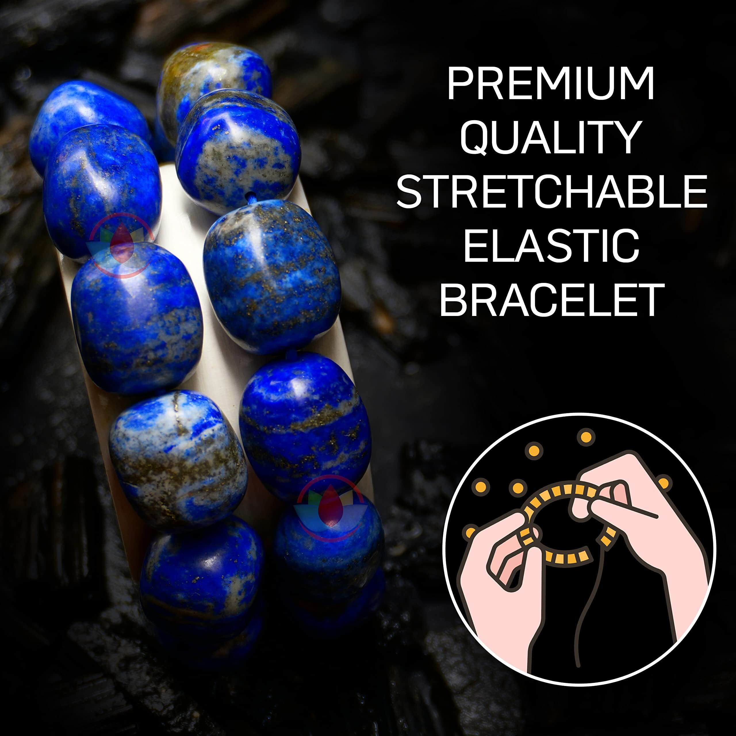 REMEDYWALA Charged Energized Certified Natural Lapis Lazuli Bracelet For Reiki, Balance Chakra, Positive Energy, Healing | Lapis Lazuli Bracelet For Unisex Adult