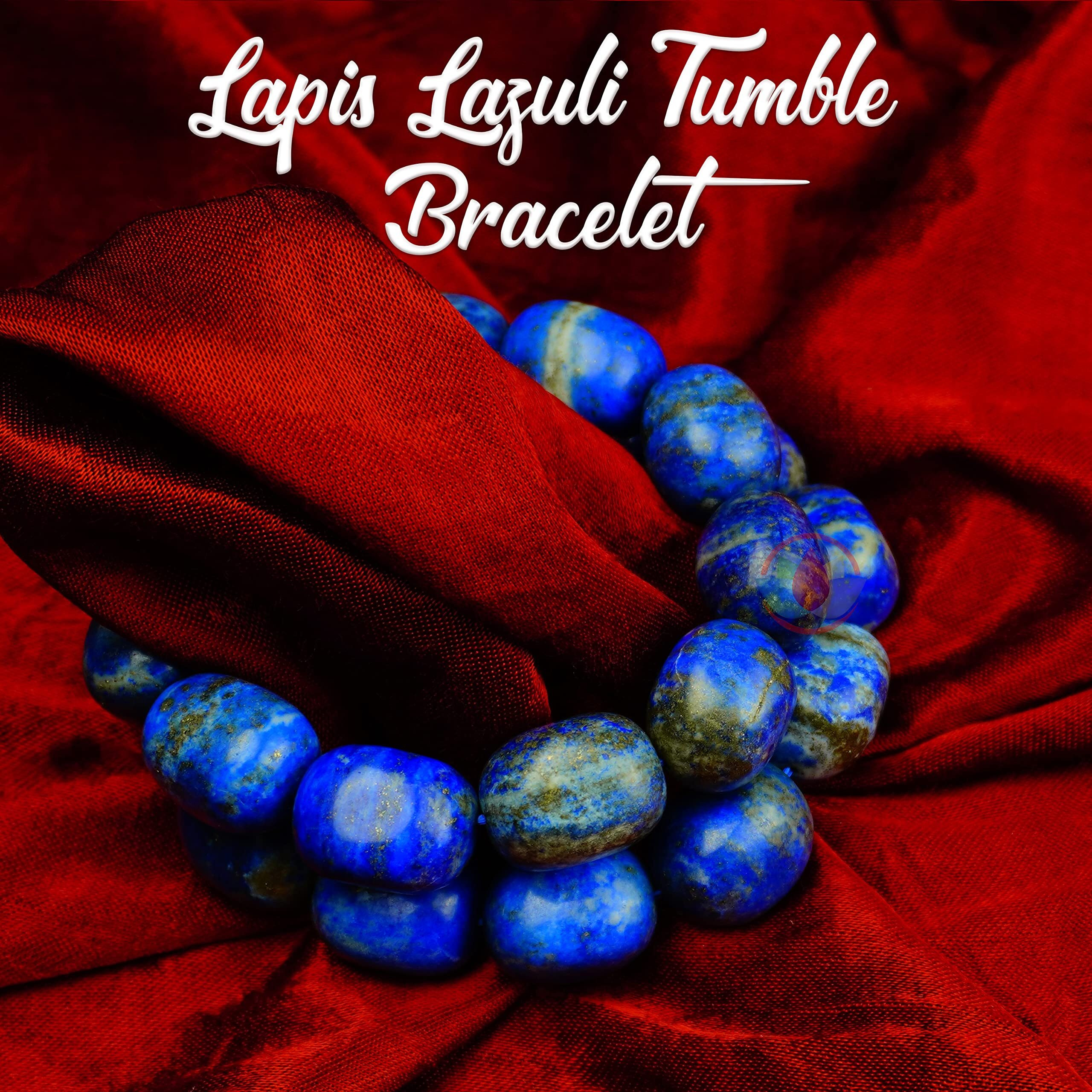 REMEDYWALA Charged Energized Certified Natural Lapis Lazuli Bracelet For Reiki, Balance Chakra, Positive Energy, Healing | Lapis Lazuli Bracelet For Unisex Adult