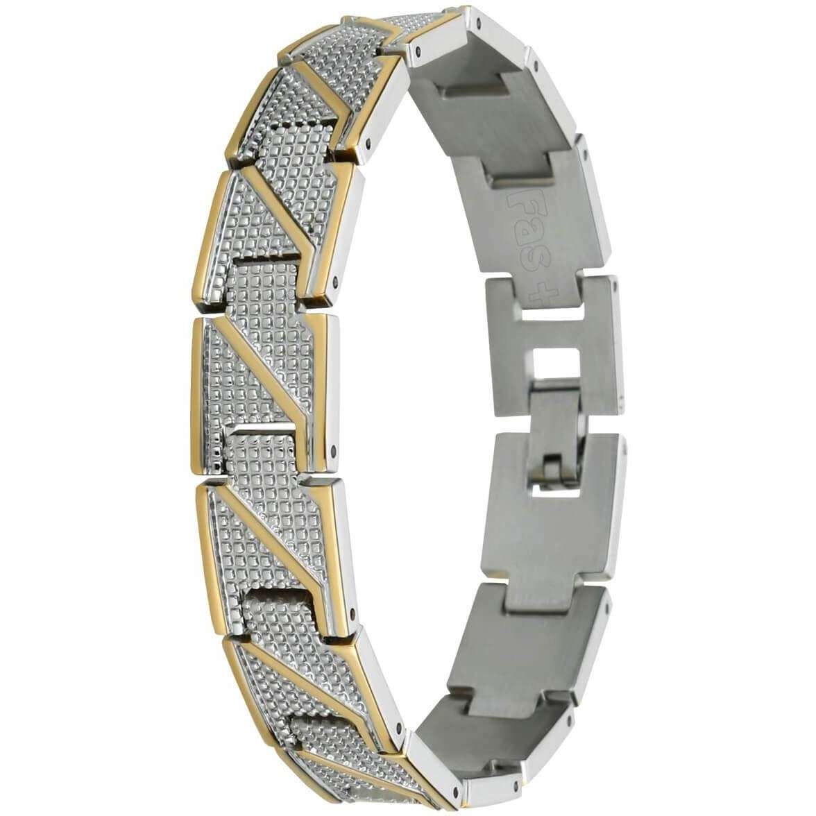 Fas + Brass Premium Guaranteed Gold And Silver Chrome Plated Size Adjustable Looser Bracelet For Men And Boys - LBBM2 GOLD & SILVER TT