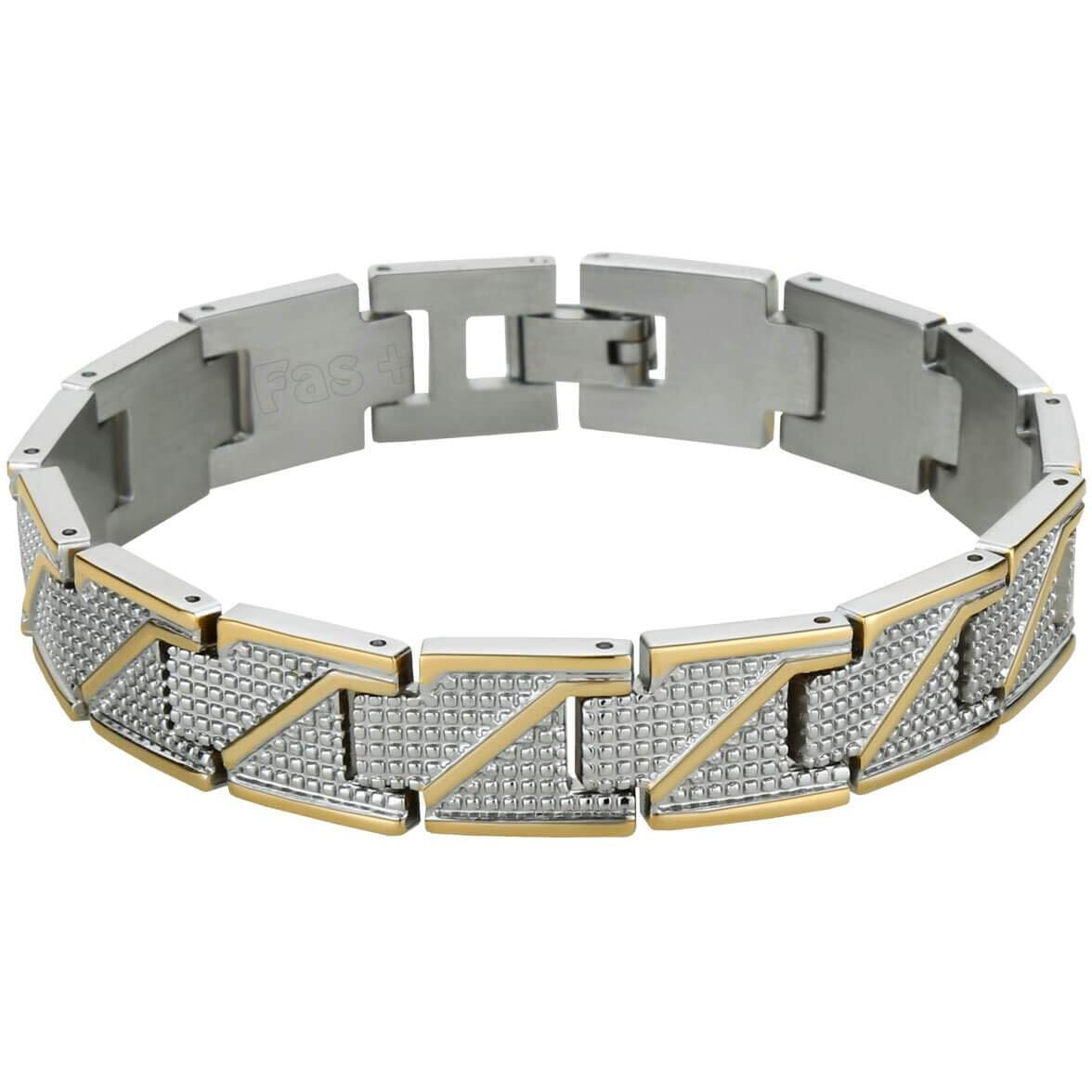 Fas + Brass Premium Guaranteed Gold And Silver Chrome Plated Size Adjustable Looser Bracelet For Men And Boys - LBBM2 GOLD & SILVER TT