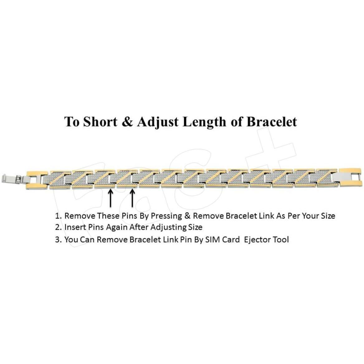 Fas + Brass Premium Guaranteed Gold And Silver Chrome Plated Size Adjustable Looser Bracelet For Men And Boys - LBBM2 GOLD & SILVER TT