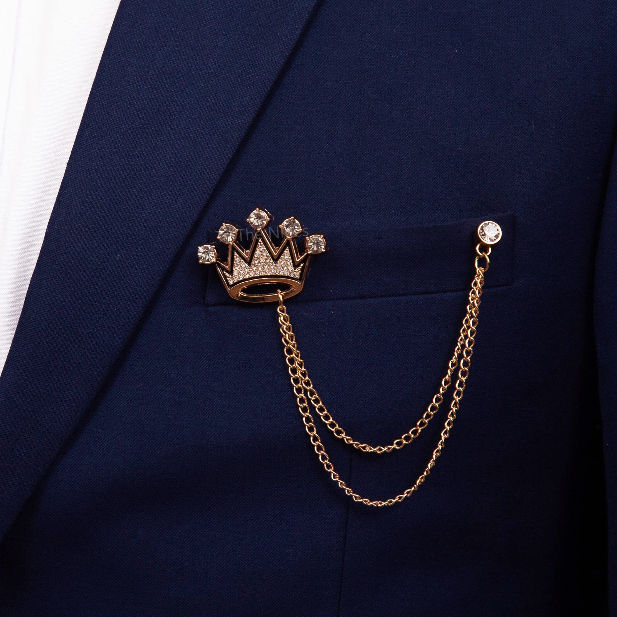 To The Nines Golden Crown Brooch